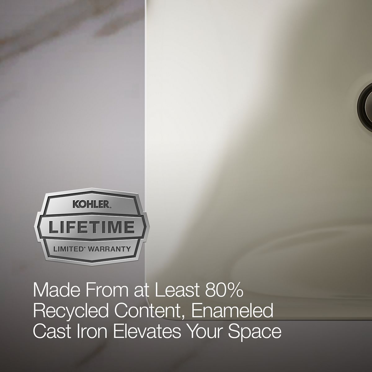 KOHLER K-5400 Iron Plains 18-1/2" rectangular drop-in/undermount bathroom sink