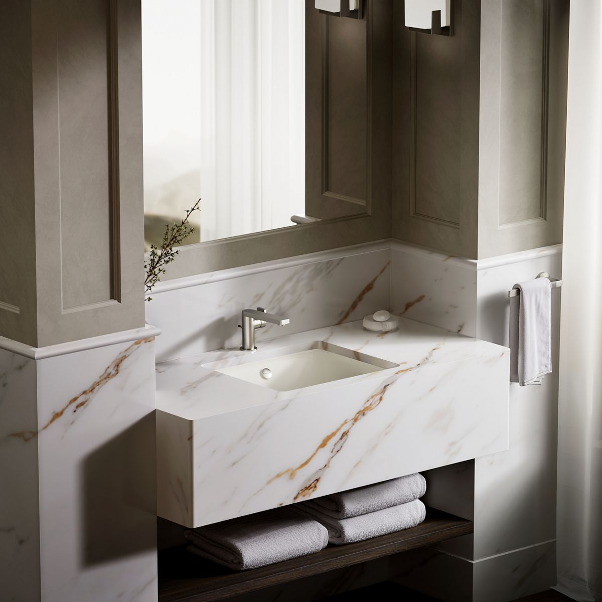 KOHLER K-5400 Iron Plains 18-1/2" rectangular drop-in/undermount bathroom sink