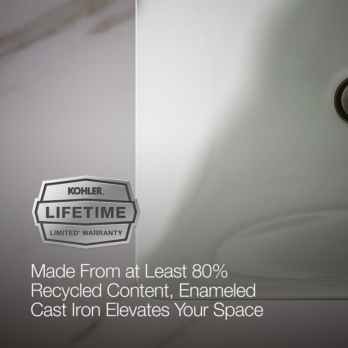KOHLER K-5400 Iron Plains 18-1/2" rectangular drop-in/undermount bathroom sink
