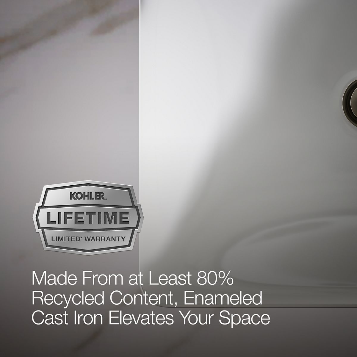 KOHLER K-5400 Iron Plains 18-1/2" rectangular drop-in/undermount bathroom sink