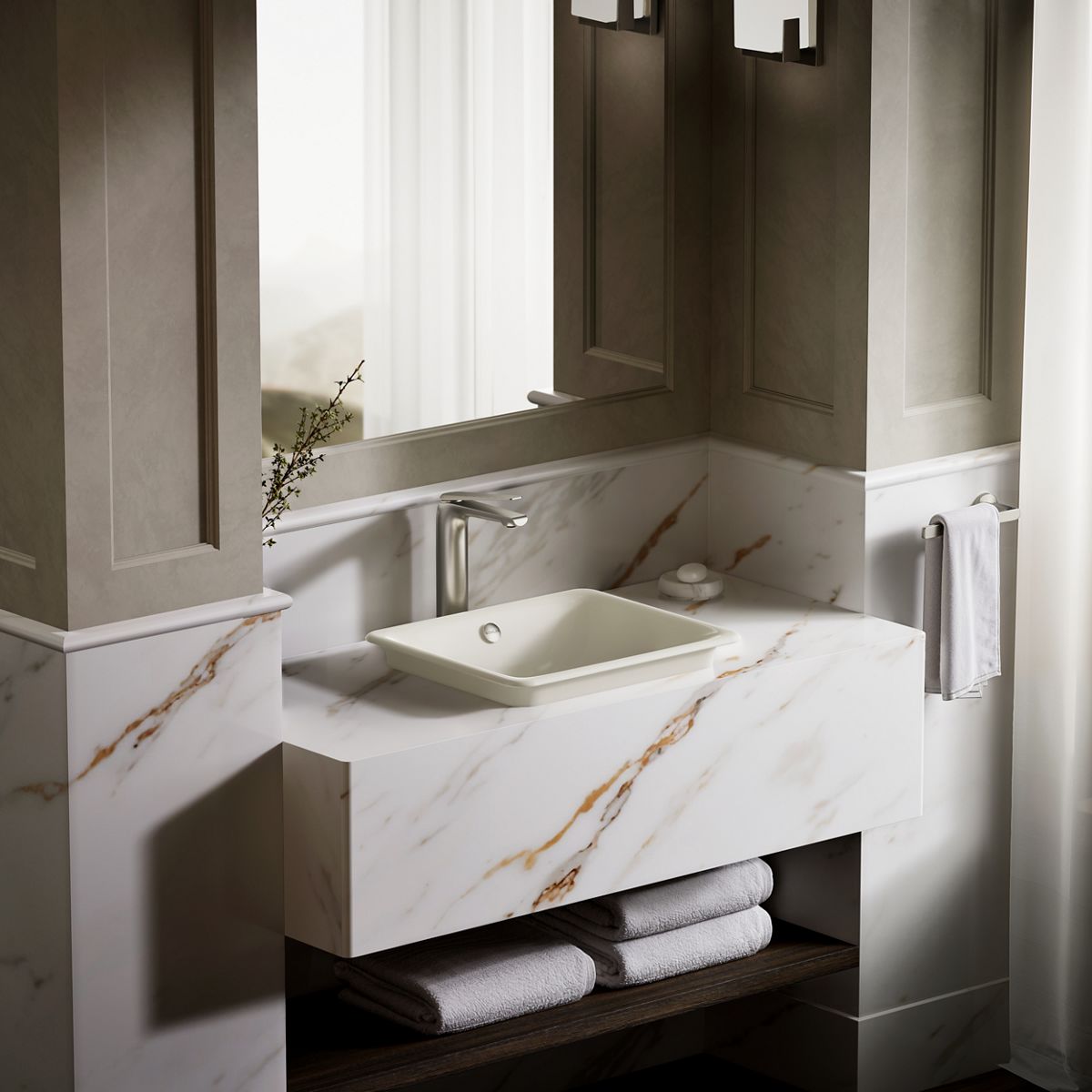 KOHLER K-5400-B Iron Plains 18-1/2" rectangular vessel bathroom sink
