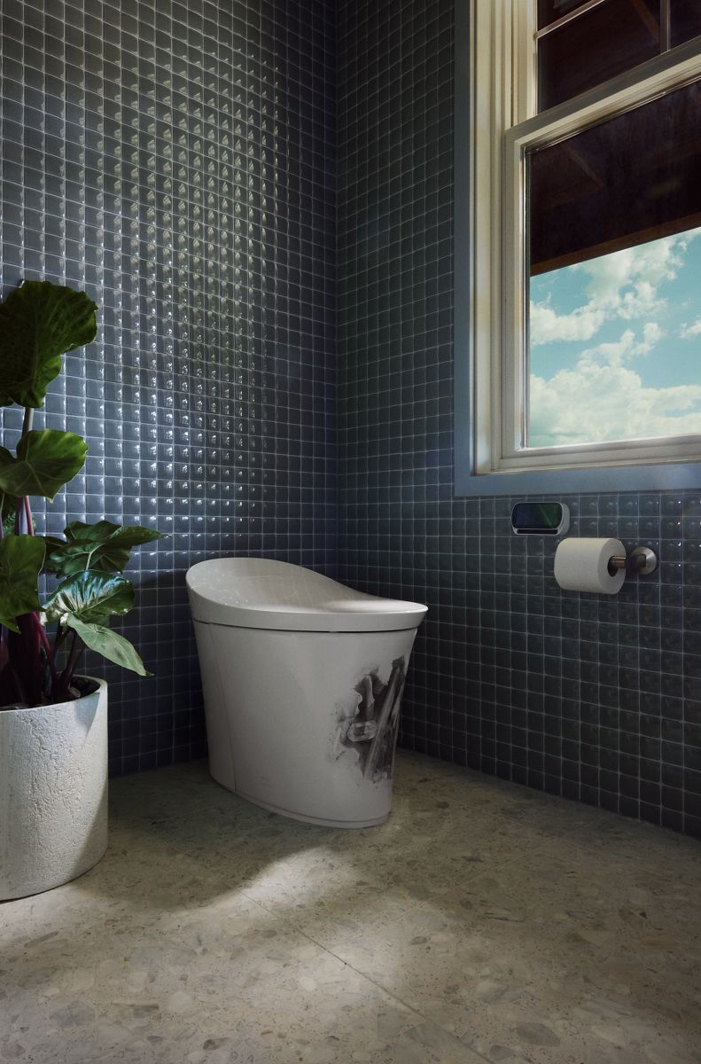 KOHLER Landshapes™ by Daniel Arsham One-piece elongated smart toilet, dual-flush