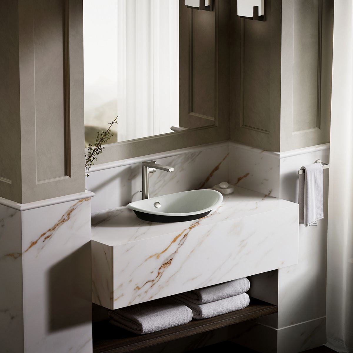 KOHLER K-5403-P5 Iron Plains 20-3/4" oval vessel bathroom sink