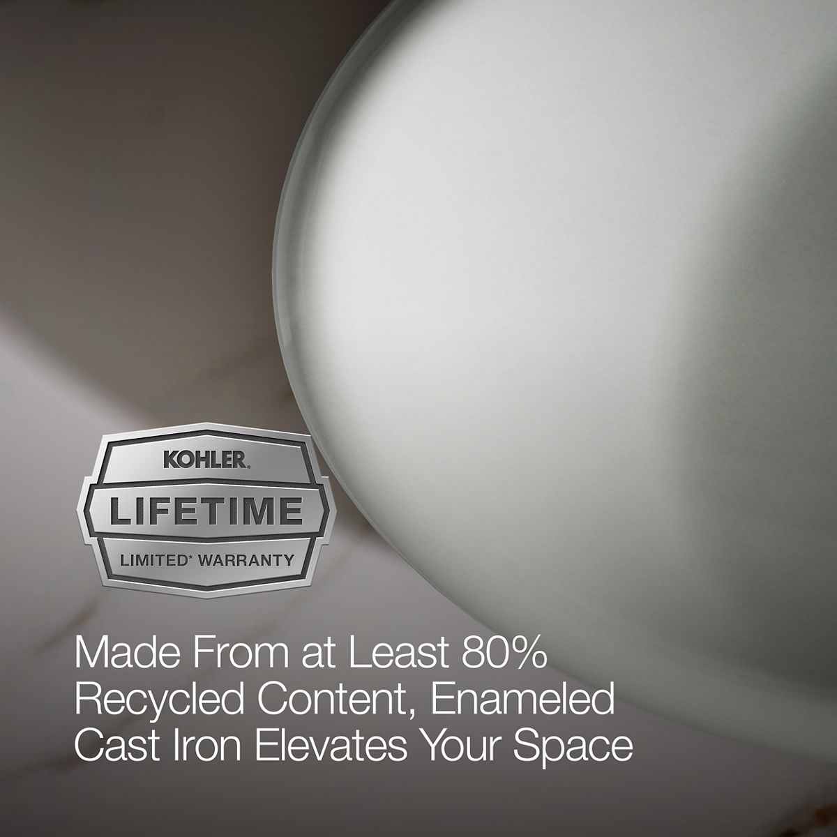 KOHLER K-5403-P5 Iron Plains 20-3/4" oval vessel bathroom sink