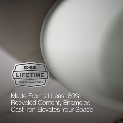 KOHLER K-5403-P5 Iron Plains 20-3/4" oval vessel bathroom sink