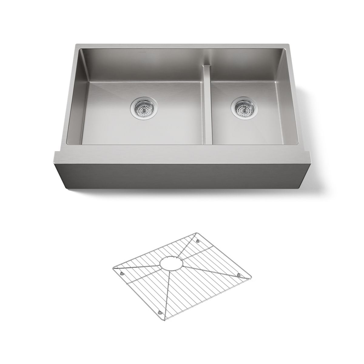 KOHLER K-5416 Strive Smart Divide 35-1/2" undermount double-bowl farmhouse kitchen sink