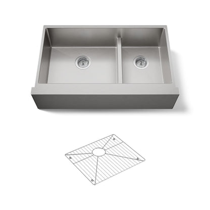 KOHLER K-5416 Strive Smart Divide 35-1/2" undermount double-bowl farmhouse kitchen sink