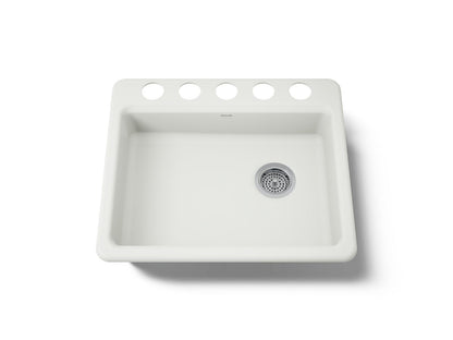 KOHLER K-5479-5U Riverby 25" undermount single-bowl kitchen sink