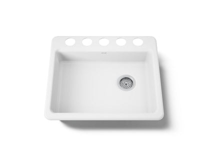 KOHLER K-5479-5U Riverby 25" undermount single-bowl kitchen sink
