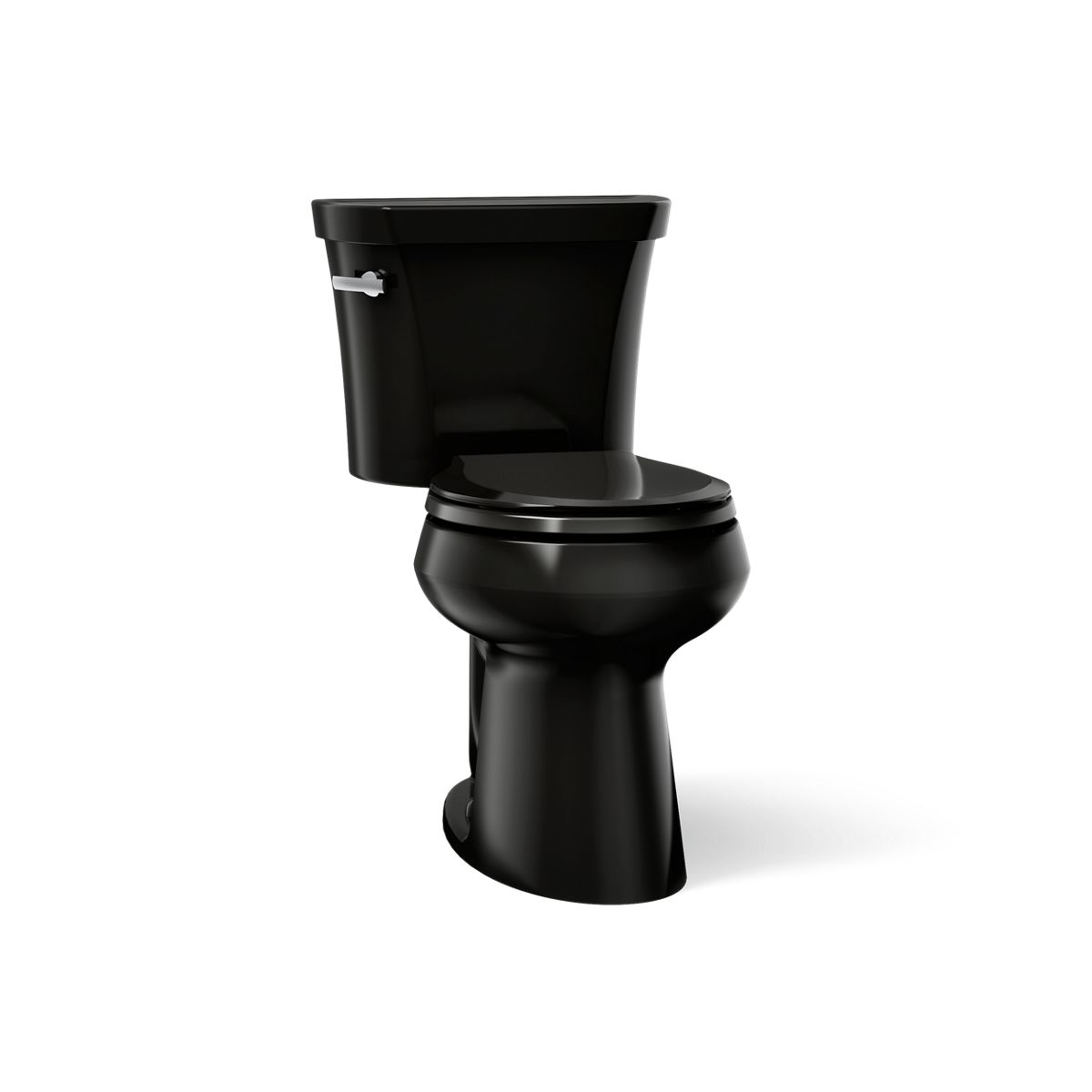 KOHLER K-5481 Highline ComForteeight Two-piece round-front 1.28 gpf chair height toilet - Black Black