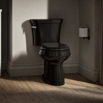 KOHLER K-5481 Highline ComForteeight Two-piece round-front 1.28 gpf chair height toilet - Black Black