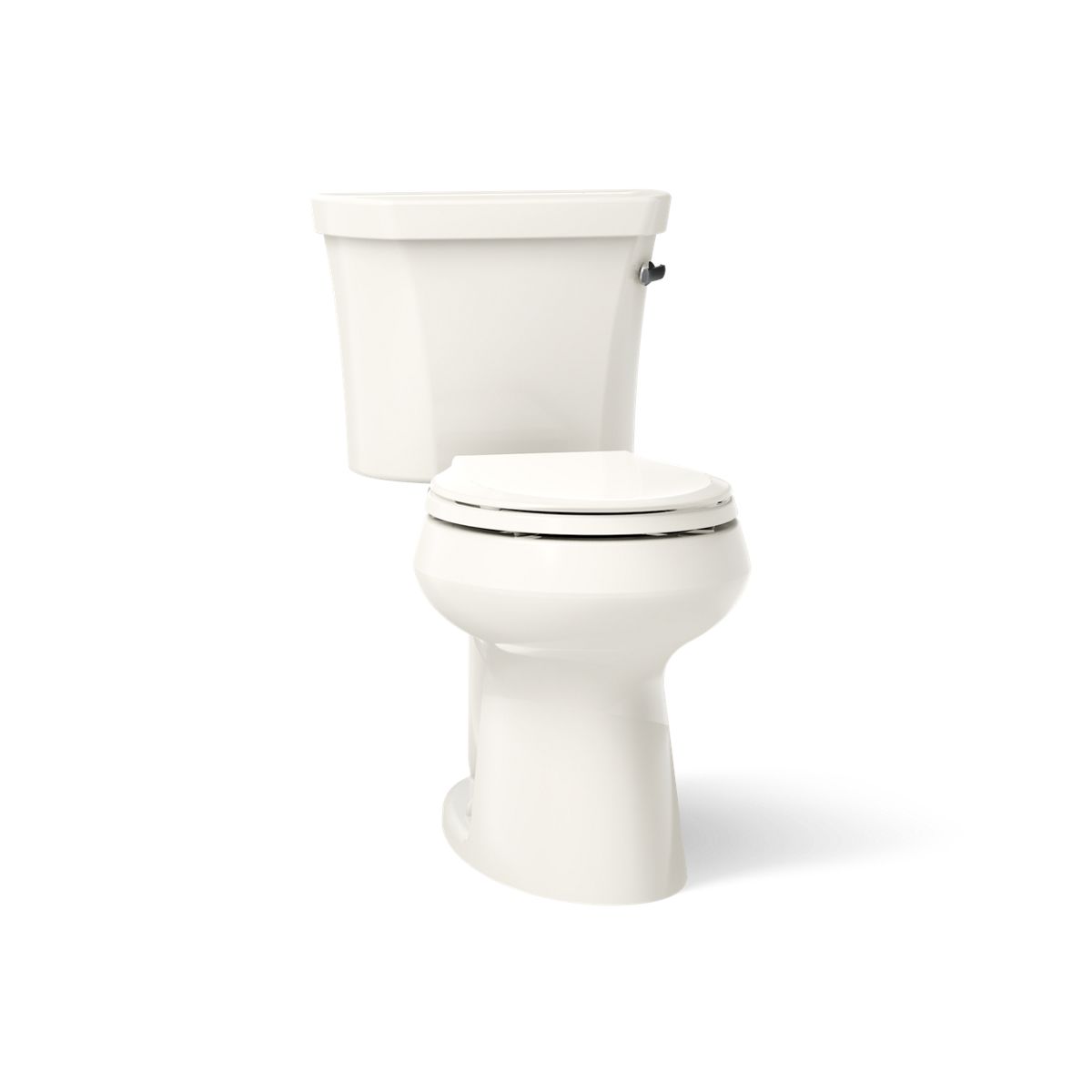 KOHLER K-5481-RA Highline ComForteeight Two-piece round-front 1.28 gpf chair height toilet with right-hand trip lever - Biscuit