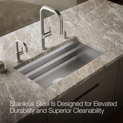 KOHLER K-5540 Prolific 33" undermount single-bowl workstation kitchen sink