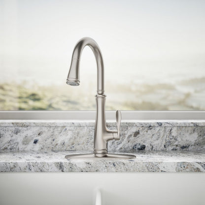 KOHLER K-560 Bellera Pull-down kitchen sink faucet with three-function sprayhead