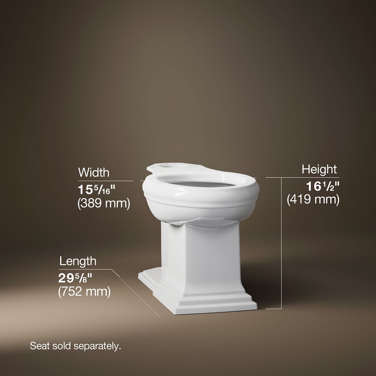 KOHLER K-5626 Memoirs Elongated bowl with concealed trapway
