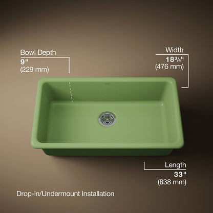 KOHLER K-5707 Iron/Tones 33" top-/undermount single-bowl kitchen sink