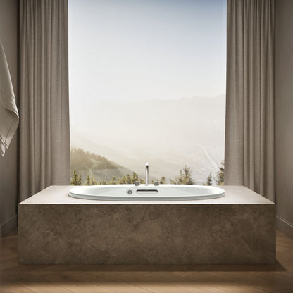 KOHLER K-5713-W1 Underscore 59-3/4" x 35-3/4" drop-in bath with Bask heated surface