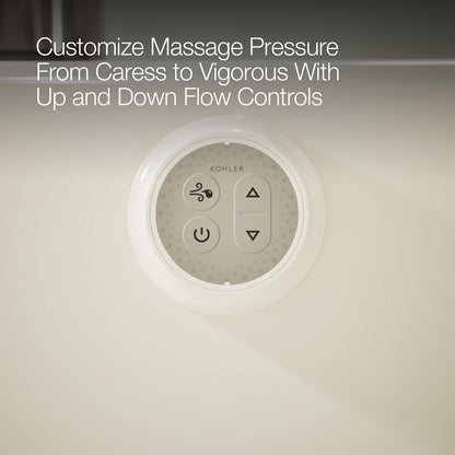 KOHLER K-5714-GHW Underscore 59-3/4" x 35-3/4" drop-in Heated BubbleMassage air bath with Bask heated surface
