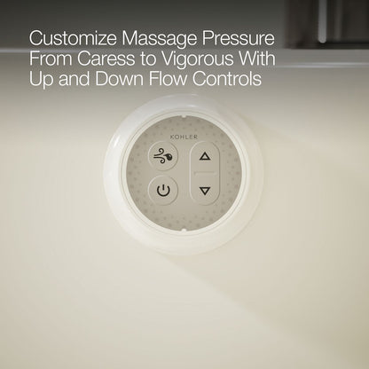KOHLER K-5716-GHW Underscore 66" x 36" drop-in Heated BubbleMassage air bath with Bask heated surface