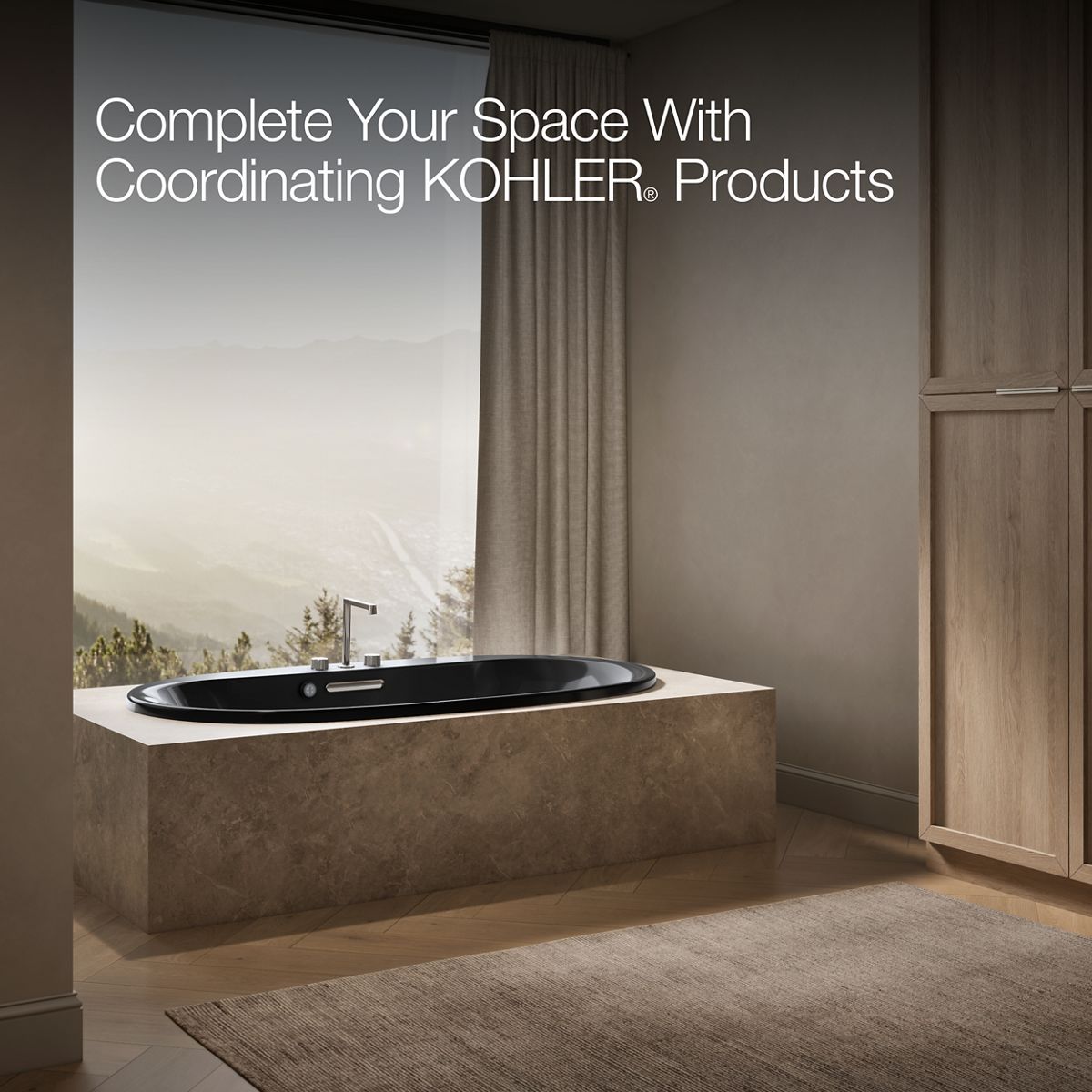KOHLER K-5717-W1 Underscore 71-1/2" x 41-1/2" drop-in bath with Bask heated surface