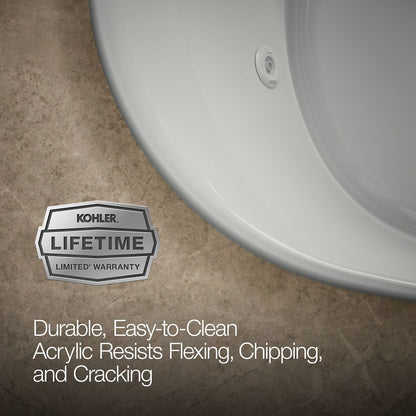 KOHLER K-5718-JH Underscore 72" x 42" drop-in heated whirlpool bath
