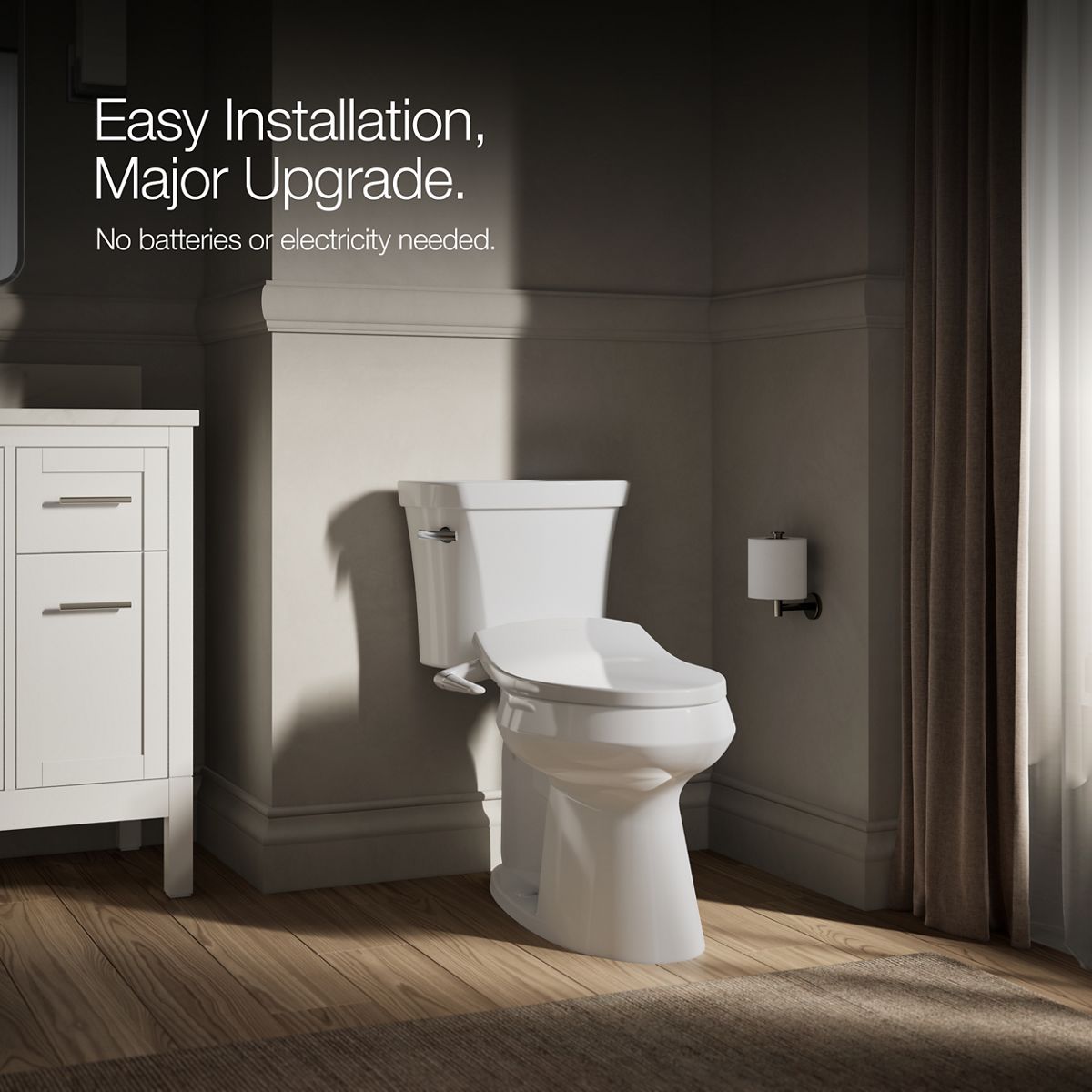 KOHLER K-5724 PureWash M250 Elongated manual bidet toilet seat