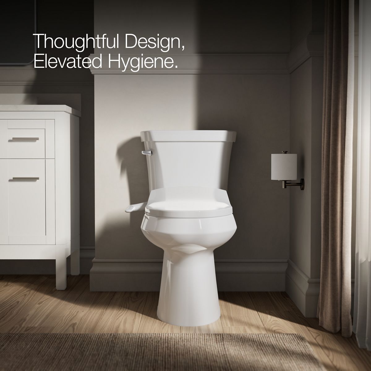 KOHLER K-5724 PureWash M250 Elongated manual bidet toilet seat