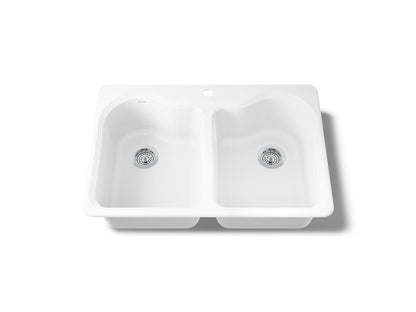 KOHLER Hartland 33" top-mount double-bowl kitchen sink