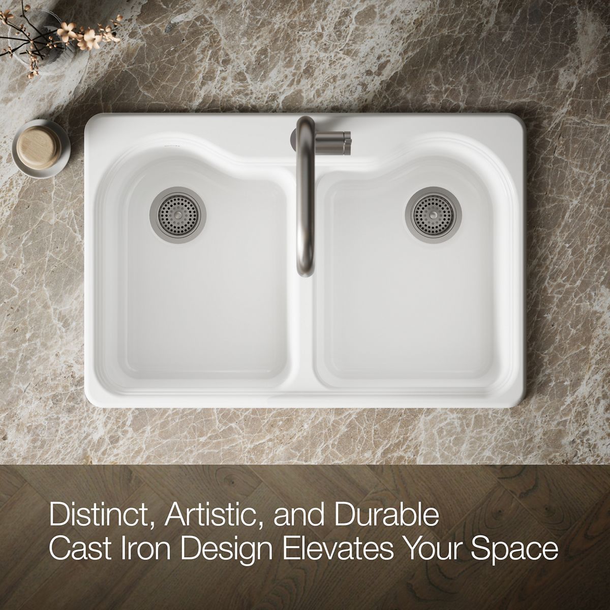KOHLER Hartland 33" top-mount double-bowl kitchen sink