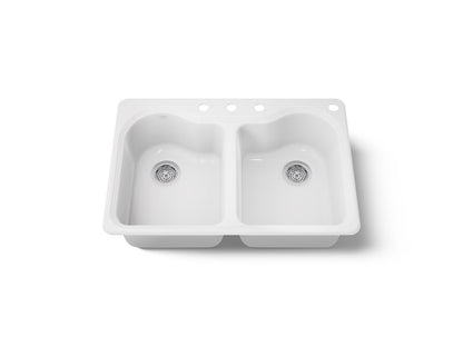 KOHLER Hartland 33" top-mount double-bowl kitchen sink