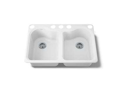 KOHLER K-5818-5U Hartland 33" undermount double-bowl kitchen sink