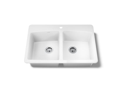 KOHLER K-5846-1 Brookfield 33" top-mount double-bowl kitchen sink