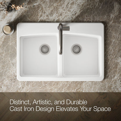 KOHLER K-5846-1 Brookfield 33" top-mount double-bowl kitchen sink