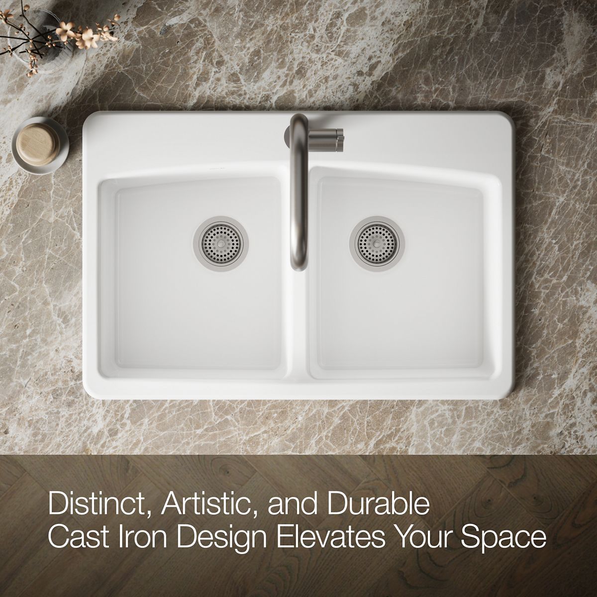 KOHLER K-5846-1 Brookfield 33" top-mount double-bowl kitchen sink