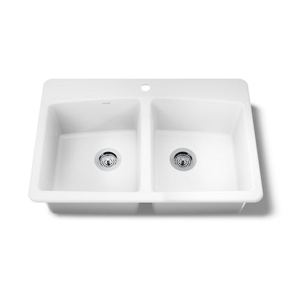 KOHLER K-5846-1 Brookfield 33" top-mount double-bowl kitchen sink