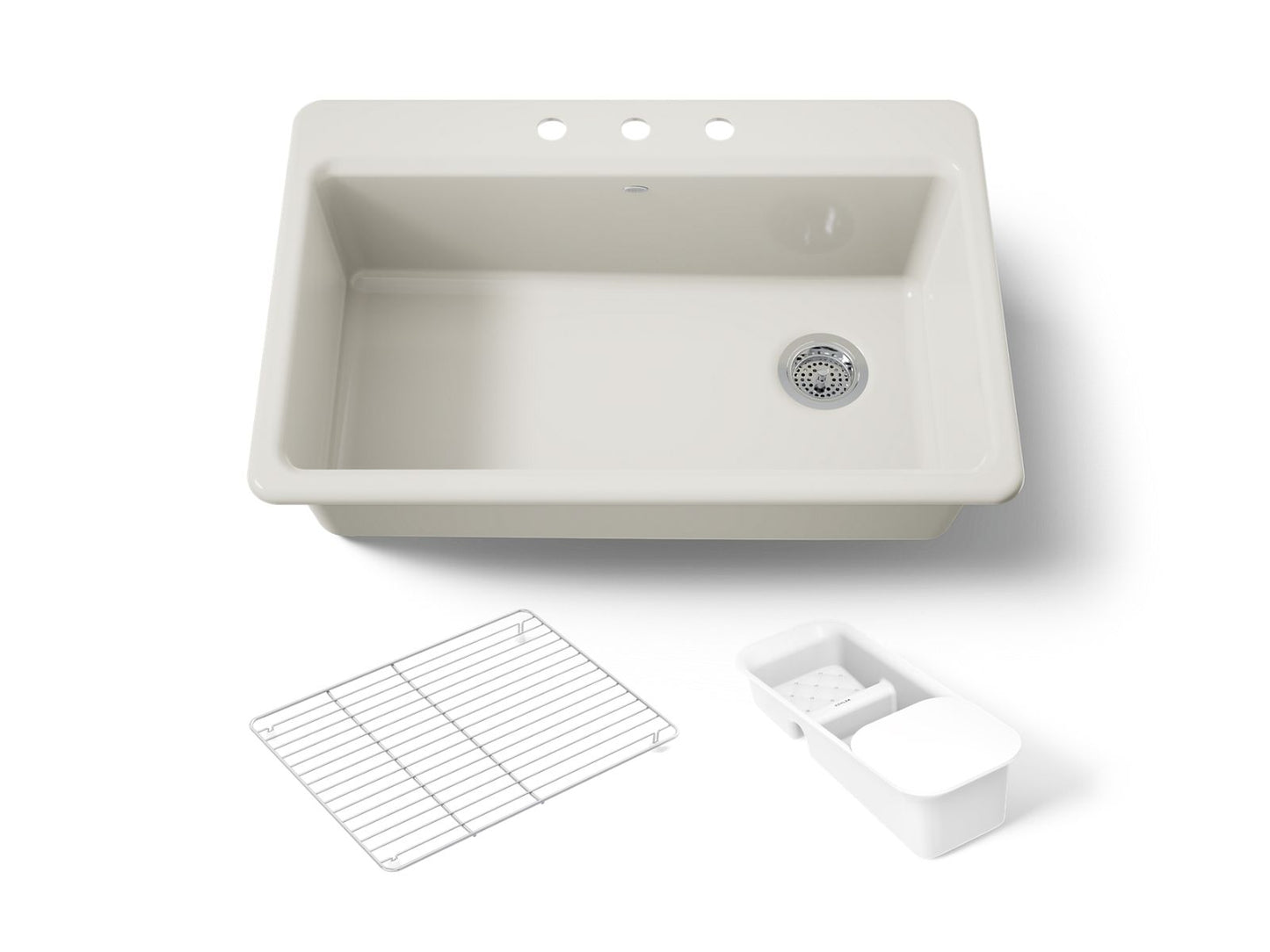 KOHLER K-5871-3A2 Riverby 33" top-mount single-bowl workstation kitchen sink