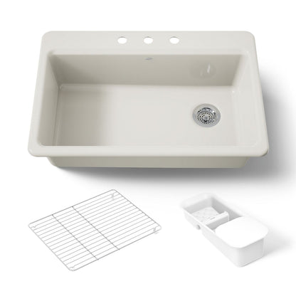 KOHLER K-5871-3A2 Riverby 33" top-mount single-bowl workstation kitchen sink