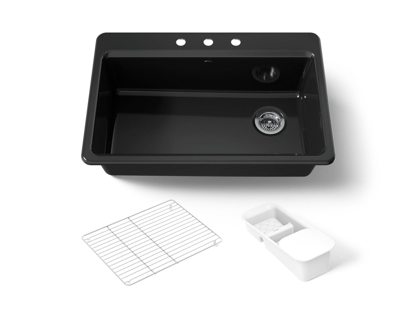 KOHLER K-5871-3A2 Riverby 33" top-mount single-bowl workstation kitchen sink