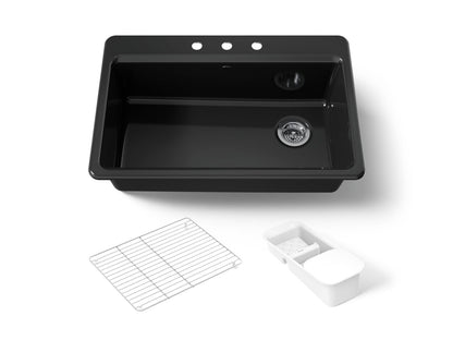 KOHLER K-5871-3A2 Riverby 33" top-mount single-bowl workstation kitchen sink