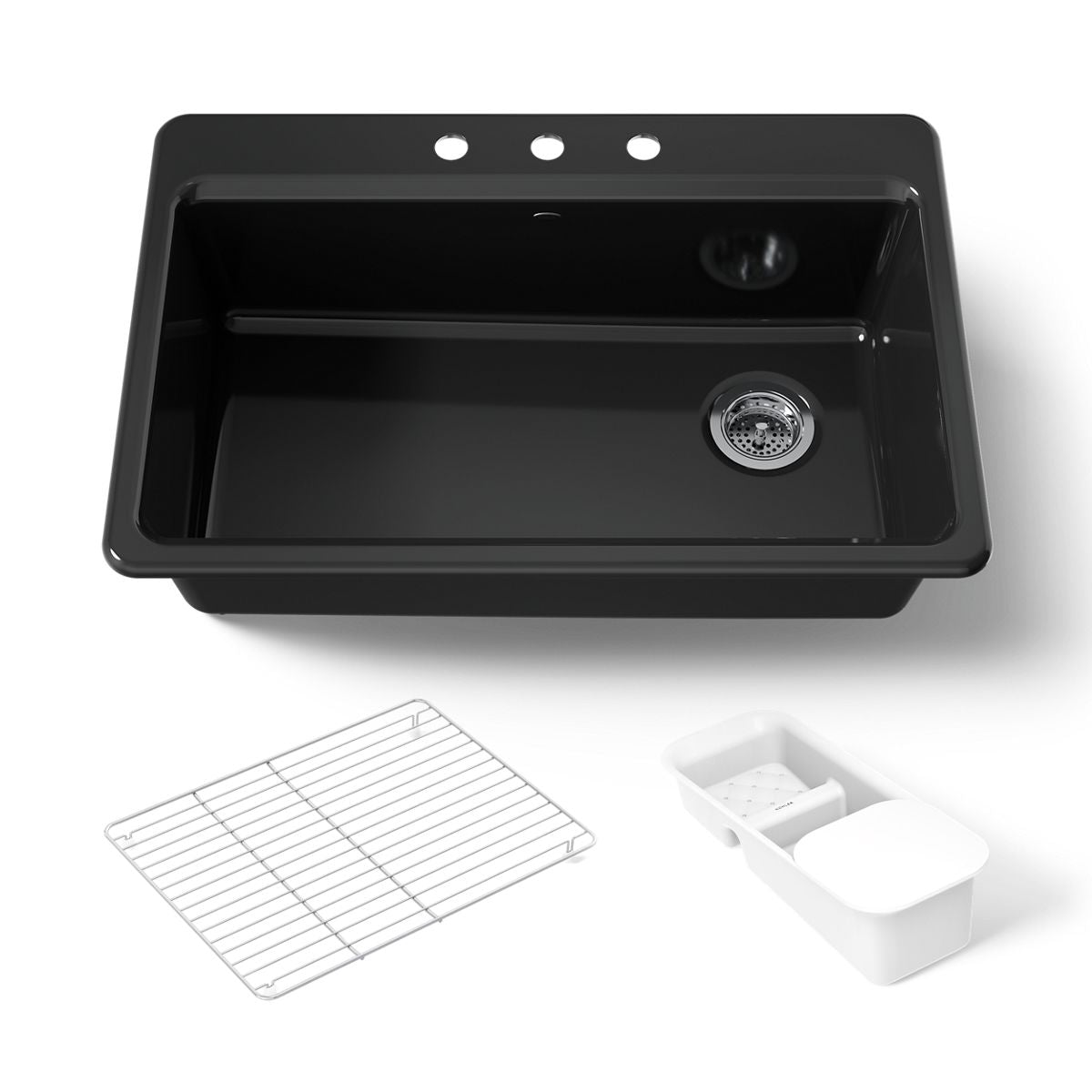 KOHLER K-5871-3A2 Riverby 33" top-mount single-bowl workstation kitchen sink