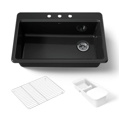 KOHLER K-5871-3A2 Riverby 33" top-mount single-bowl workstation kitchen sink