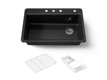 KOHLER K-5871-4A2 Riverby 33" top-mount single-bowl workstation kitchen sink
