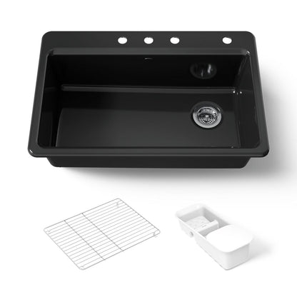KOHLER K-5871-4A2 Riverby 33" top-mount single-bowl workstation kitchen sink