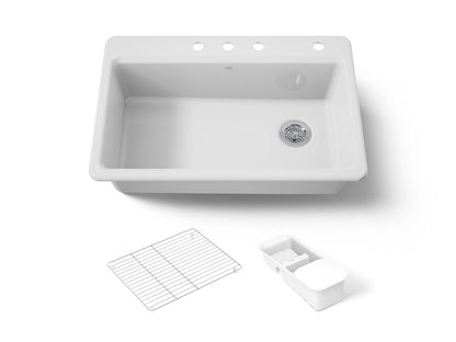 KOHLER K-5871-4A2 Riverby 33" top-mount single-bowl workstation kitchen sink