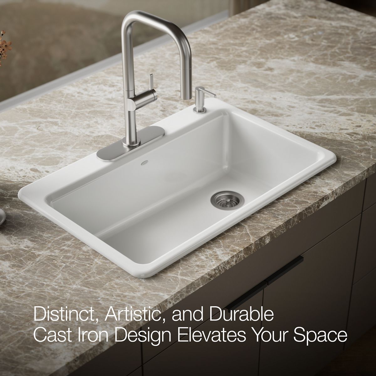 KOHLER K-5871-4A2 Riverby 33" top-mount single-bowl workstation kitchen sink