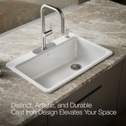 KOHLER K-5871-4A2 Riverby 33" top-mount single-bowl workstation kitchen sink