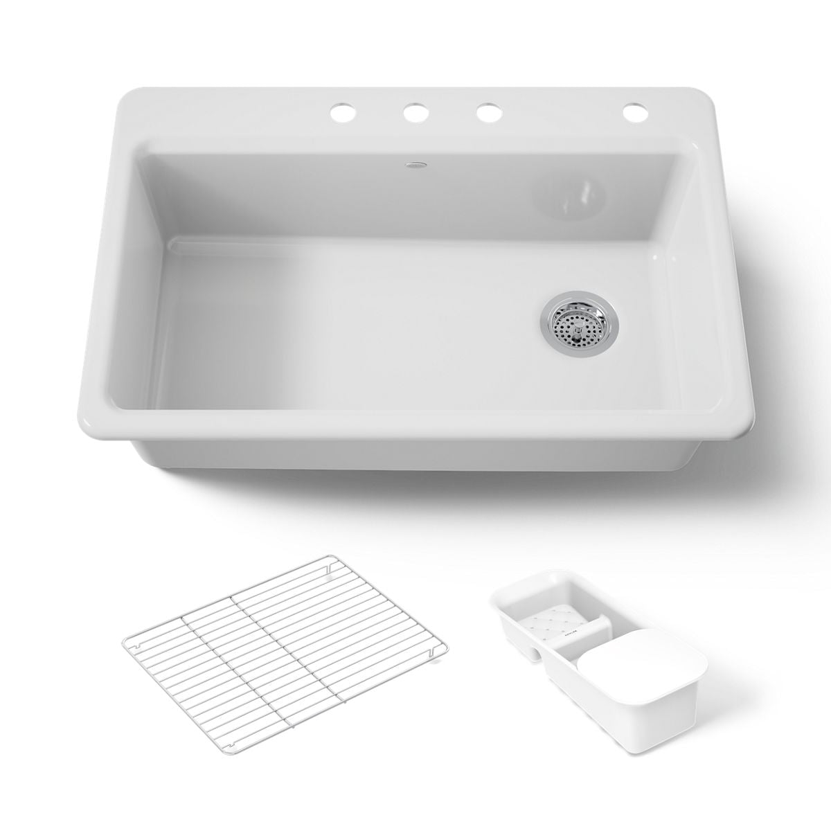 KOHLER K-5871-4A2 Riverby 33" top-mount single-bowl workstation kitchen sink