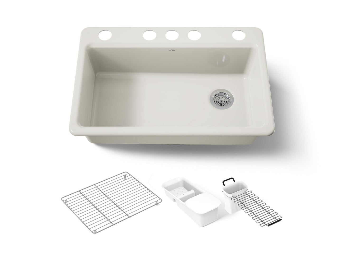 KOHLER K-5871-5UA3 Riverby 33" undermount single-bowl workstation kitchen sink
