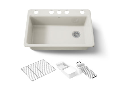 KOHLER K-5871-5UA3 Riverby 33" undermount single-bowl workstation kitchen sink