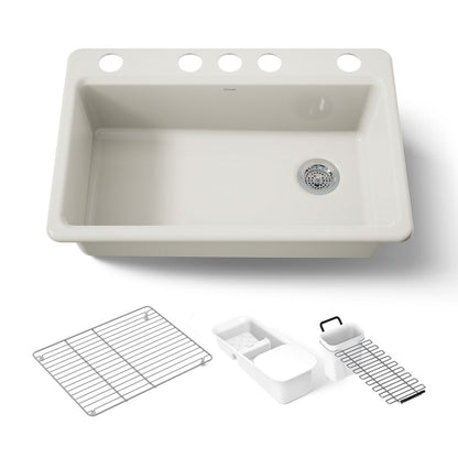 KOHLER K-5871-5UA3 Riverby 33" undermount single-bowl workstation kitchen sink